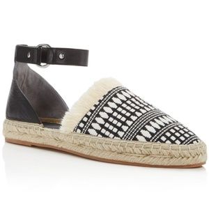 NEW Rebecca Minkoff Vicky Black White Flats 9.5 M